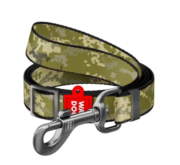 370-4026 Повідець WAUDOG Nylon регульований, малюнок "Мілітарі" S Ш 15мм Д 152-183см