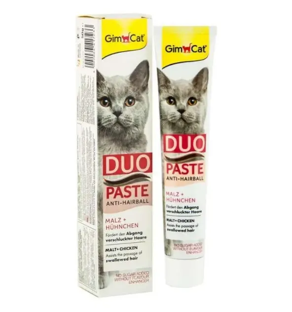 417233 GimCat DUO-паста для виводу шерсті+курка 50г