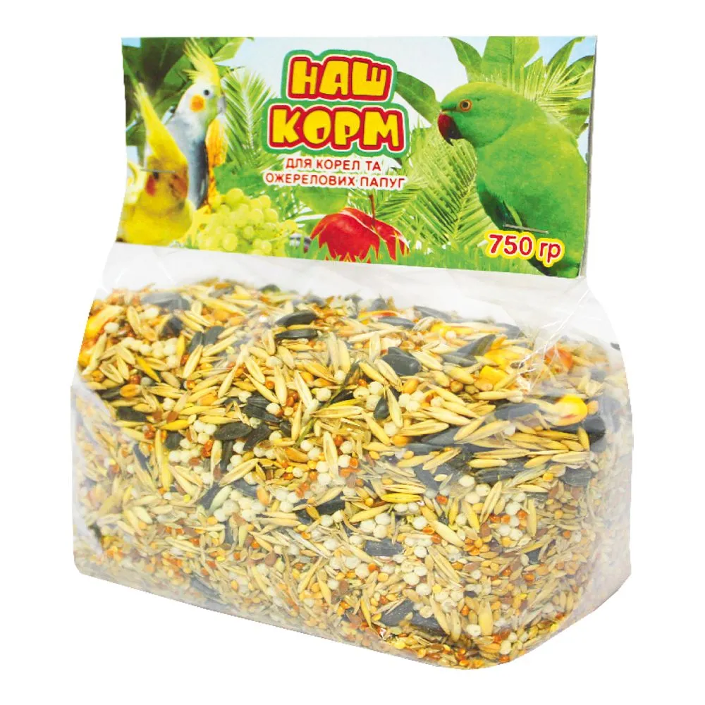 Наш Корм для корел та ожерелових папуг, 750 г