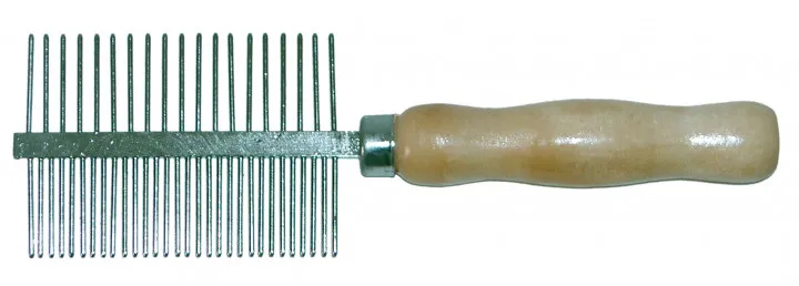 Croci Гребінець з дерев'яною ручкою, густий зуб, 5.3 х 14,5 см