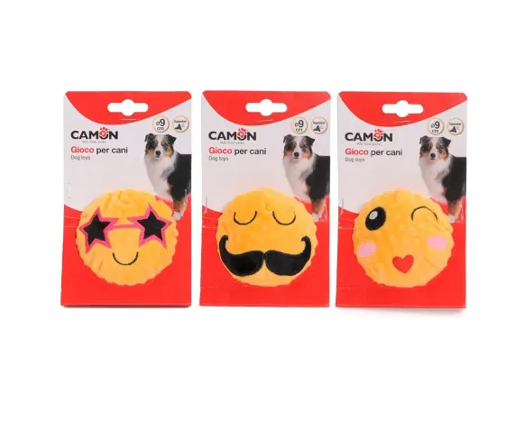 Іграшка для собак Camon М'ячик "Посмішка" плюшевий з пищалою 9см AH4006