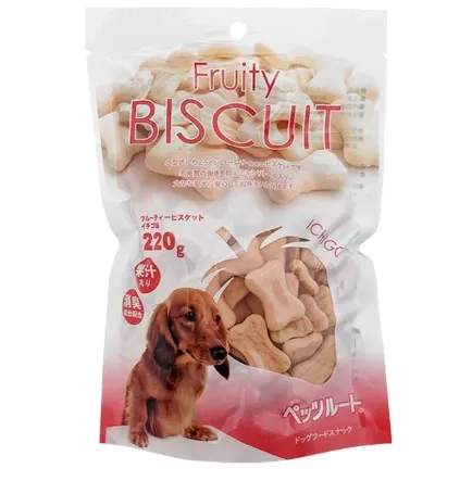 60263 DoggyMan Бісквіт полуниця (Biscuit Strawberry) фруктове печиво для собак 220г