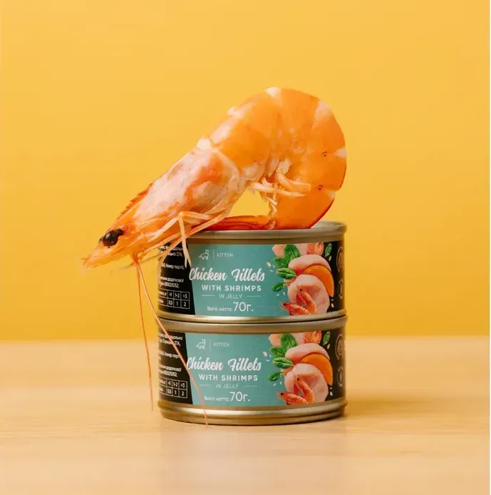 Корм Savory вологий для кошенят з філе курки і креветками в желе 70г 20963