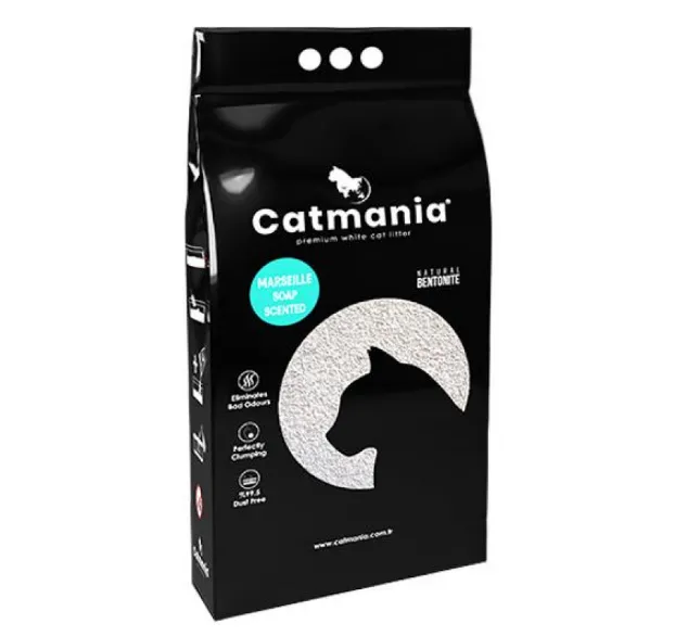 Бентонітовий наповнювач CATMANIA  Марсельське мило + бірюзові гранули, 10л