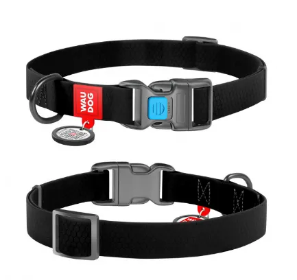 27841 Нашийник WAUDOG Waterproof з QR-паспортом, водостійкий, металева пряжка-фастекс (ширина 25 мм, довжина 35-58 см) чорний
