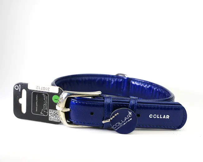 38832 Нашийник CoLLaR Brilliance з великими стразами Ш 35мм Д 46-60см синій