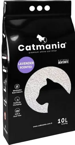 Бентонітовий наповнювач CATMANIA лаванда + фіолет. гранули, 10л