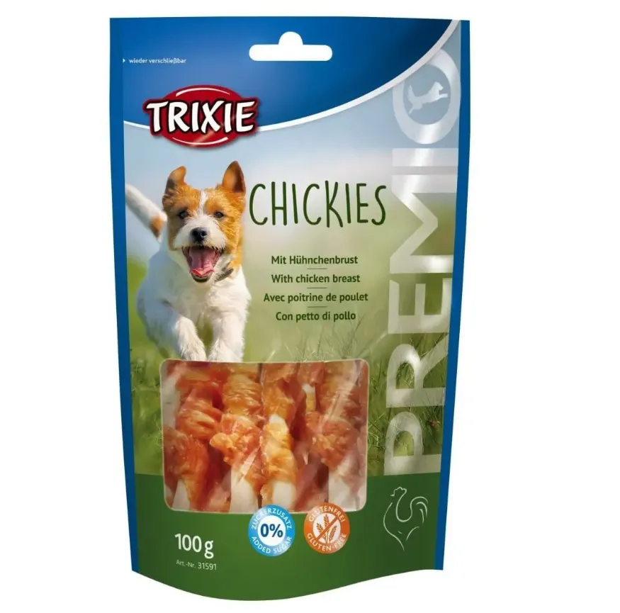 31591 Ласощі для собак Trixie Premio Chickies кісточки з курячою грудкою та кальцієм 100г