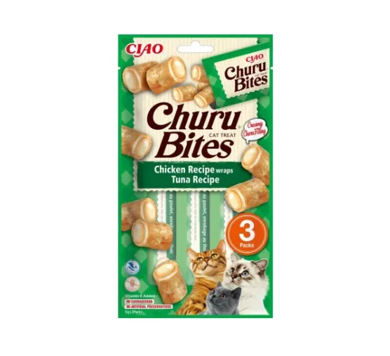 Ласощі для котів INABA Churu Bites курка/тунець 3*10г EU721