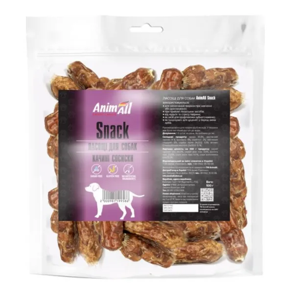 AnimAll Snack качині сосиски для собак 1кг 99586