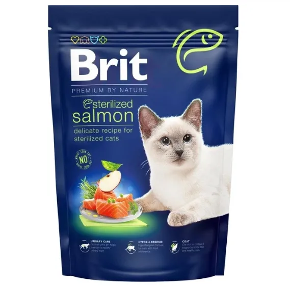Brit Premium by Nature Cat Sterilized Salmon (для стерилізованих котів, лосось) 1.5кг
