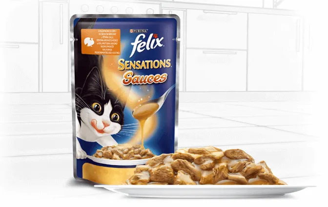 Felix Sensations пауч для котів в соусі (індичка&бекон), 100 г
