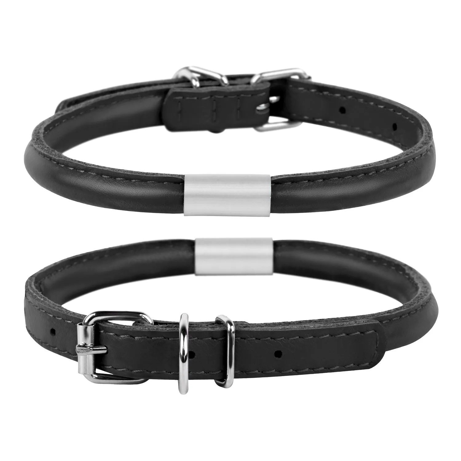 CoLLaR Glamour нашийник з адресником (чорний), W 10 мм, L 39-47 см