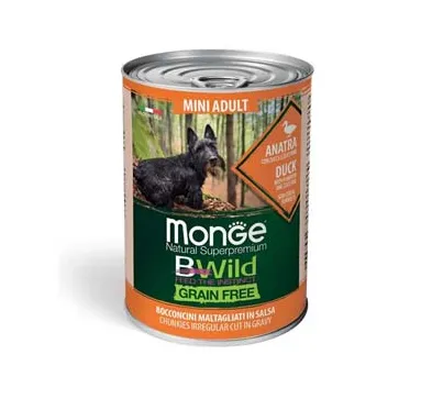 Корм для собак MONGE Mini Adult Grain Free беззерновий качка/гарбуз/цукіні 400г
