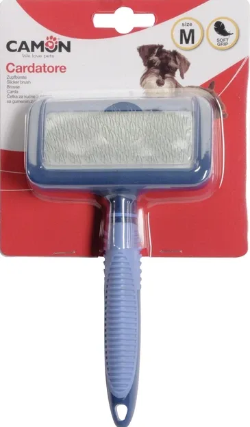 Пуходерка Camon Soft Grip зі штифтами з нерж. сталі M 10*5*18см B724/B - фото 2, характеристики, купити в «Живий Куток»