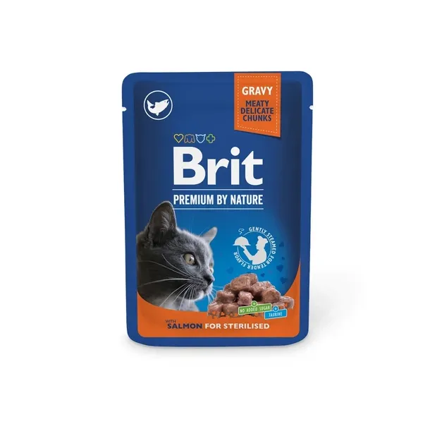 Brit Premium Cat pouch (лосось для стерилізованих) 100г