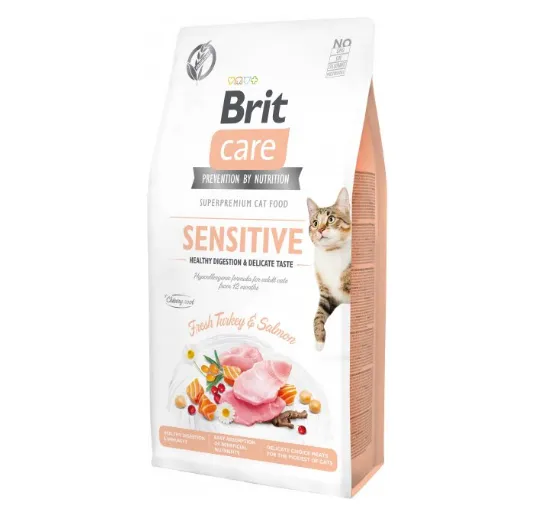 Brit Care Cat GF Sensitive HDigestion & Delicate Taste (для вибагливих кішок) 1кг