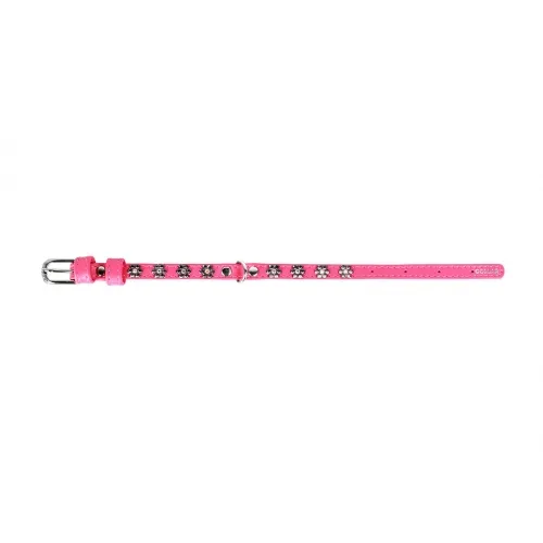 32557 Нашийник "CoLLaR GLAMOUR" з клей.стразами "Квітка" (шир.9мм, довж.22-30см) рожевий