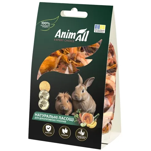 AnimAll Ласощі для гризунів Сушені морква та гарбуз 50г