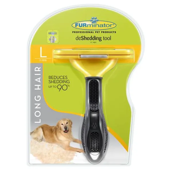 FURminator L 130mm з кнопкою для собак з довгою шерстю DeShedding Tool колір в асорт.