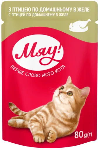 Мяу пауч з птицею в желе 0,08кг