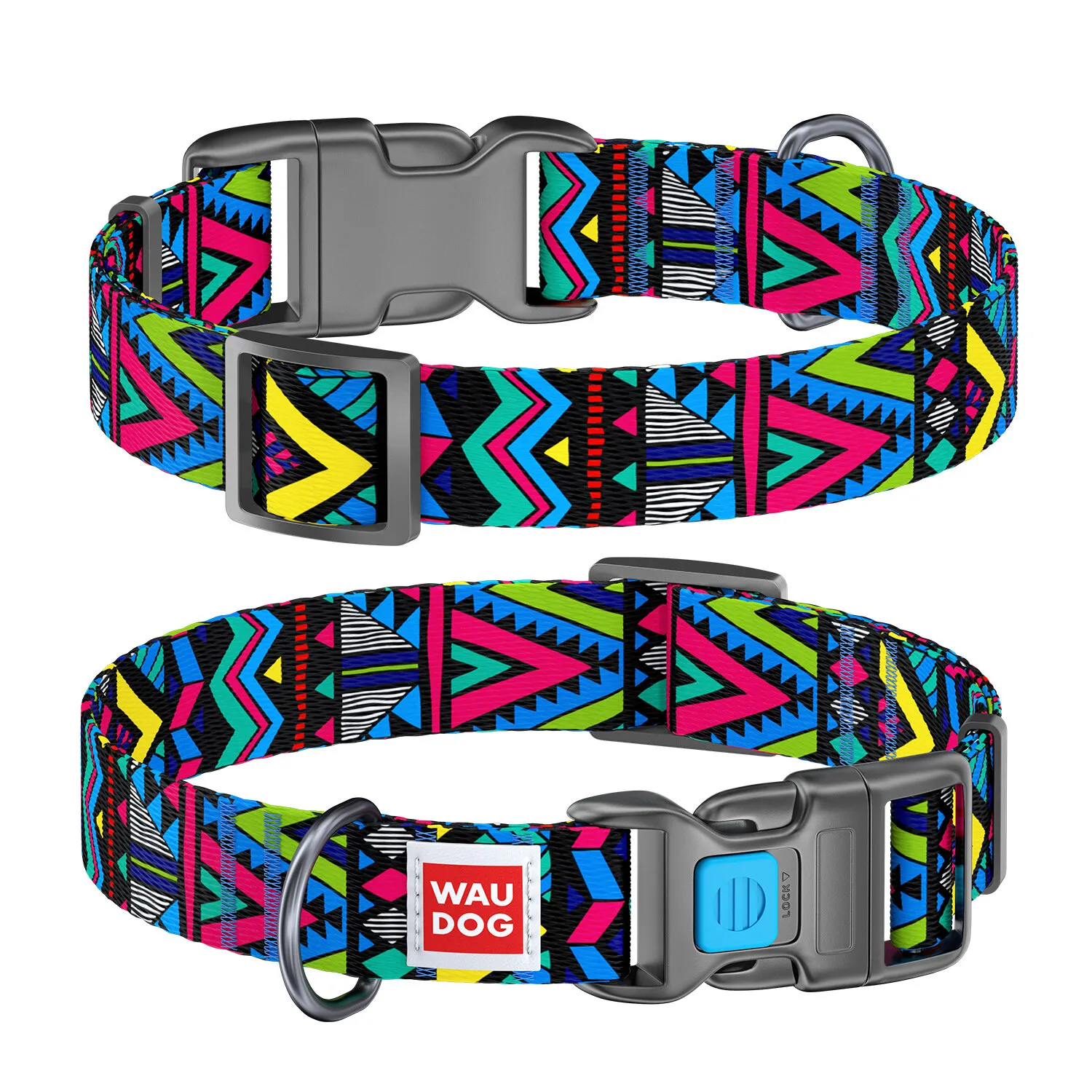Нашийник WauDog Nylon з малюнком "Інді" (шир. 15, 23-35см)