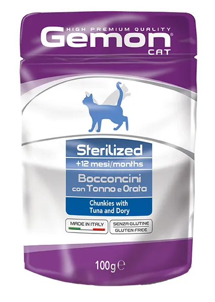 Корм для котів GEMON POUCH CAT STERILIZED TUNA/DORY тунець та рибка дорі 100г