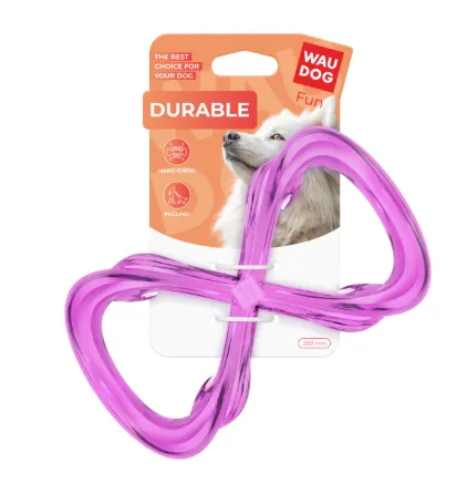 62189 Іграшка для собак WAUDOG Fun Durable Вісімка, термопластична гума, 200мм, фіолетова
