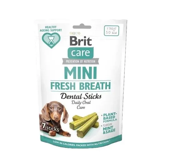 Ласощі Brit Care Mini Treats Fresh Breath для собак малих порід, для зубів і свіжого подиху 7шт/120г