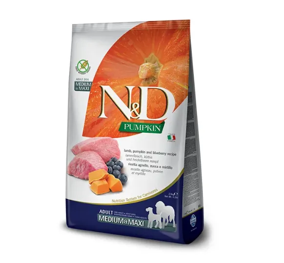 Farmina Dog N&D Grain Free Pumpkin Lamb&Blueberry Adult Medium&Maxi з ягням та лохиною для сер. і вел. порід 1кг 33369