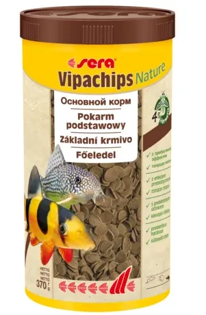 Sera Vipachips Nature-Корм для риб що мешкають коло дна. Чіпси 1000мл (370г)