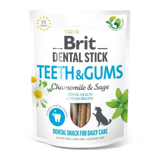 Brit Dental Stick Teeth&Gum (ромашка та шавлія для собак) 251г