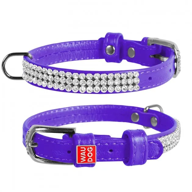 32509 Нашийник "CoLLaR GLAMOUR" з клей.стразами (шир.9мм, довж.18-21см) фіолетовий