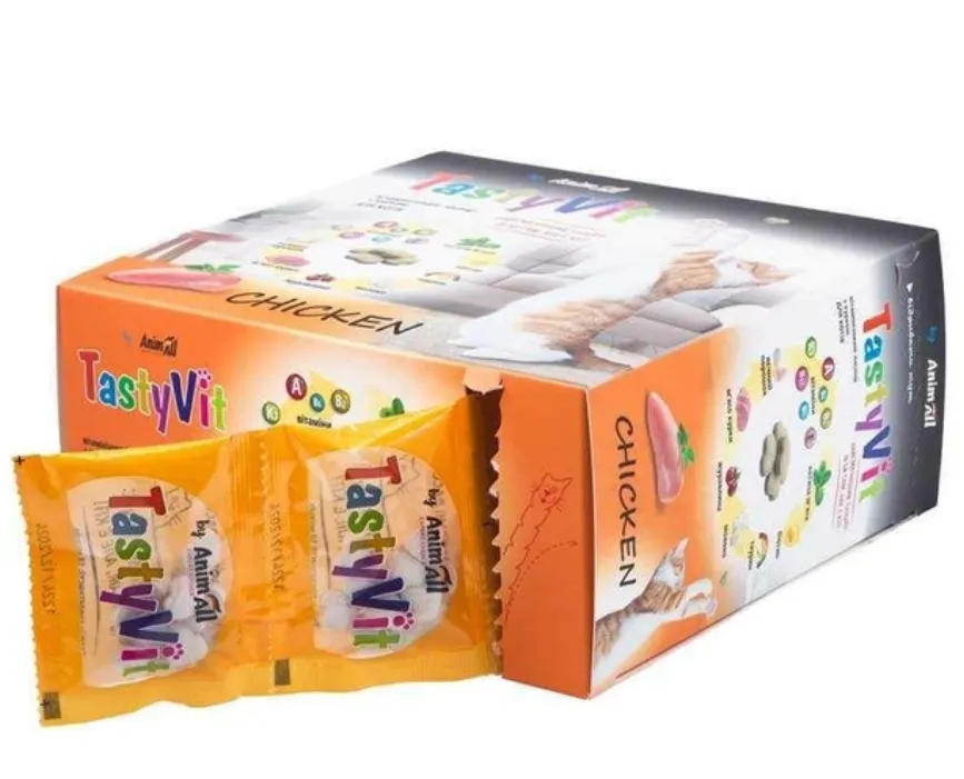 Вітамінізовані ласощі AnimAll TastyVit для котів з куркою 12шт
