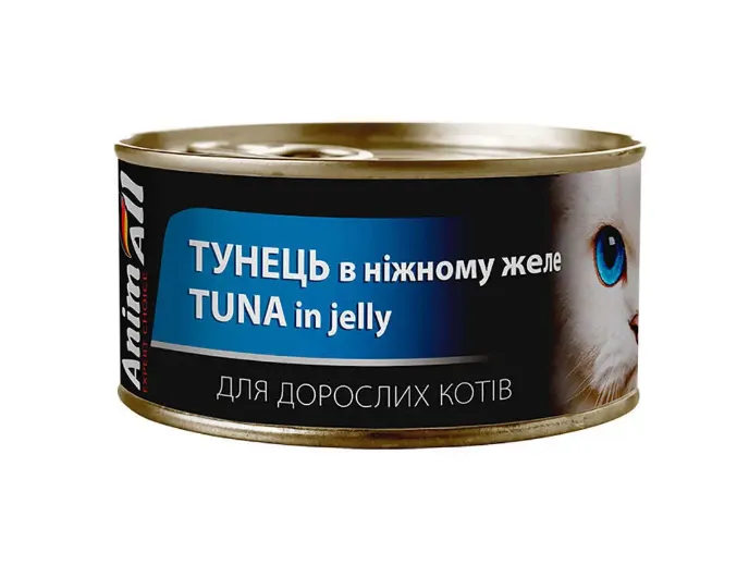Animall вологий корм для котів, тунець в ніжному желе 85г