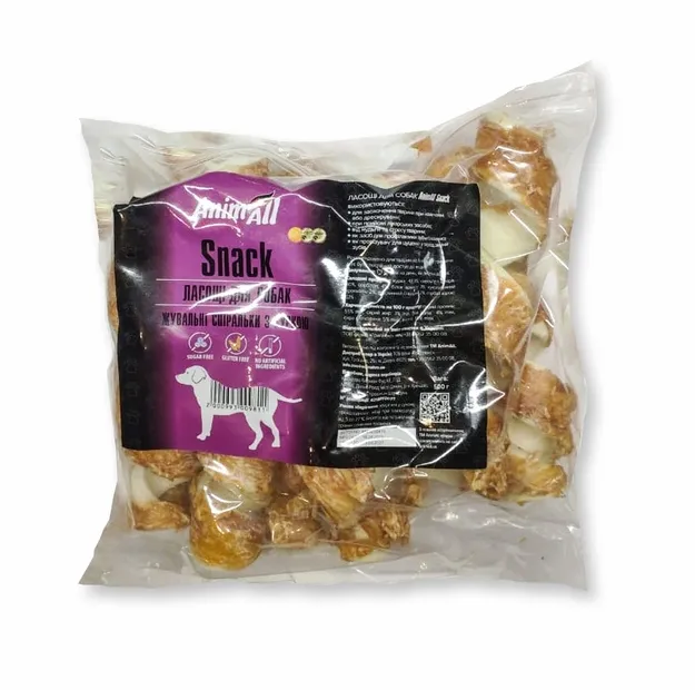 AnimAll Snack жувальні спіральки з куркою для собак 1кг 09811
