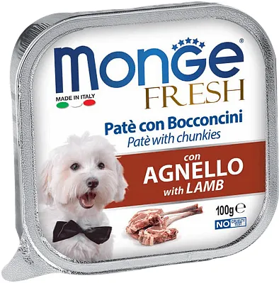 MONGE Fresh Agnello Консервований корм для собак, ягня 100г