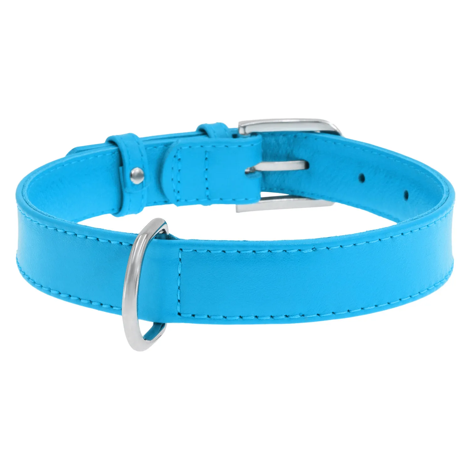 CoLLaR Glamour нашийник без прикрас (блакитний), W 25 мм, L 38-49 см