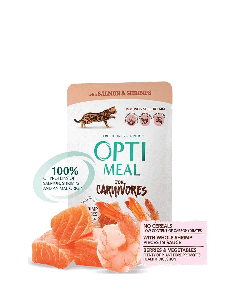 Optimeal захист імунітету консерва (лосось&креветки), 300 г