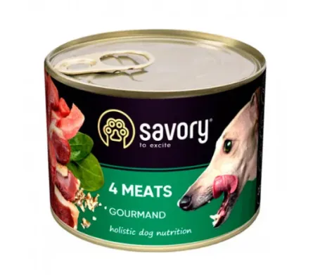 Savory вологий корм для дорослих собак усіх порід з чотирма видами м'яса 200g 30389