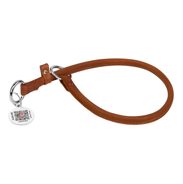 75241 Нашийник WAUDOG Soft з QR паспортом, круглий, шкіряний XL Д 13мм Дов 70см коричневий
