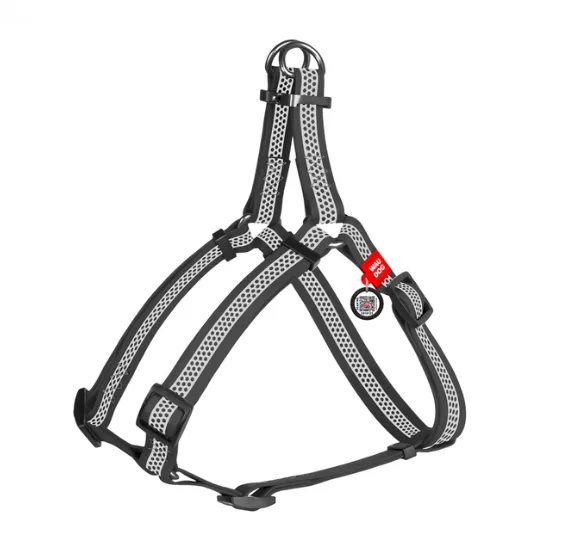 262111 Шлея WAUDOG Waterproof водостійка, з QR паспортом, світловідбив., пласт. фастекс XS Ш 15мм Д 30-39см сіра