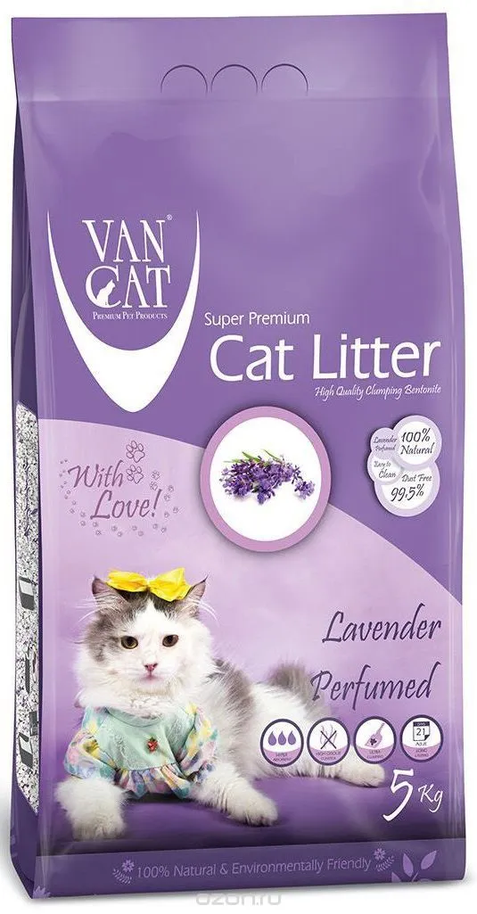 Van Cat Lavender Наповнювач туалетів бентонітовий, 5 кг