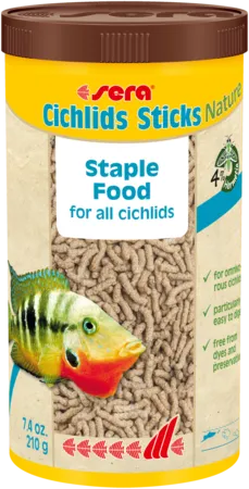 Sera cichlids sticks Nature-Корм для цихлід та інш.вел.риб.Гран.1000мл (210г)