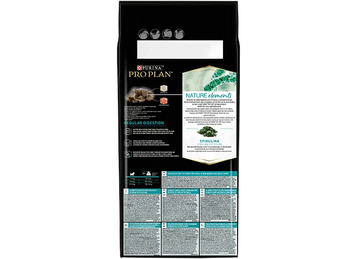 PRO PLAN NATURE ELEMENTS Сухий повнораціонний корм для дорослих собак дрібних порід з чутливою системою травлення. З ягням та спіруліною