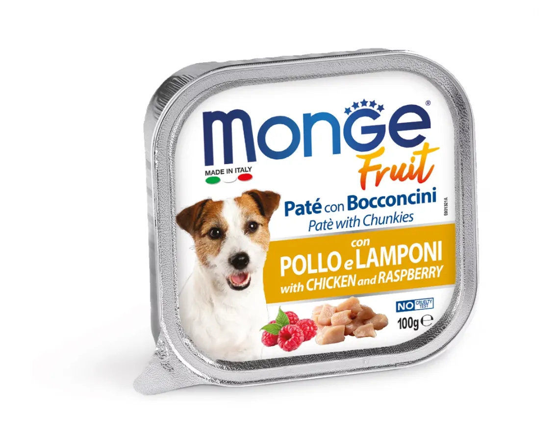 Корм для собак MONGE Fruit Chicken/Raspberry курка/малина 100г