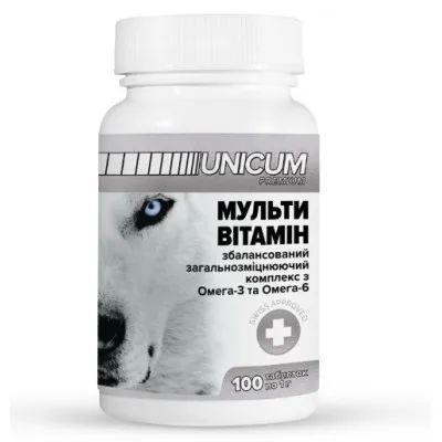 Unicum для собак мультивітамін 100 таб.