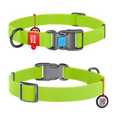 27395 Нашийник WAUDOG Waterproof водостійкий, пластикова пряжка (ширина 15мм, довжина-23-35см) салатовий