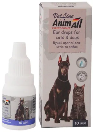 Animall ВетЛайн вушні краплі для собак і котів 10мл