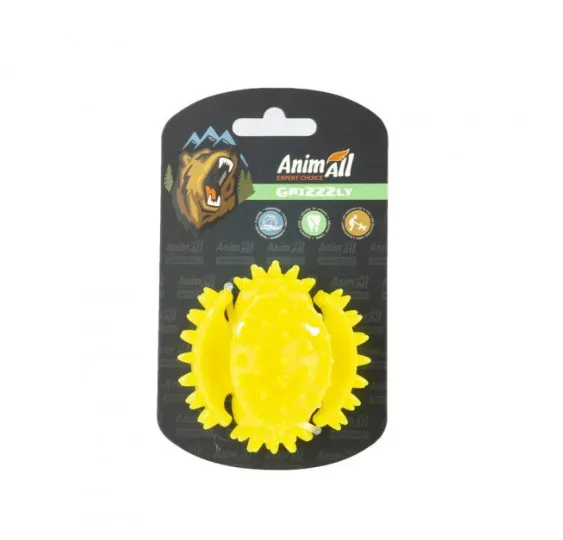 AnimAll A GrizZzly 0129 Іграшка мультифункціональний м'яч, жовтий, d 7,5см